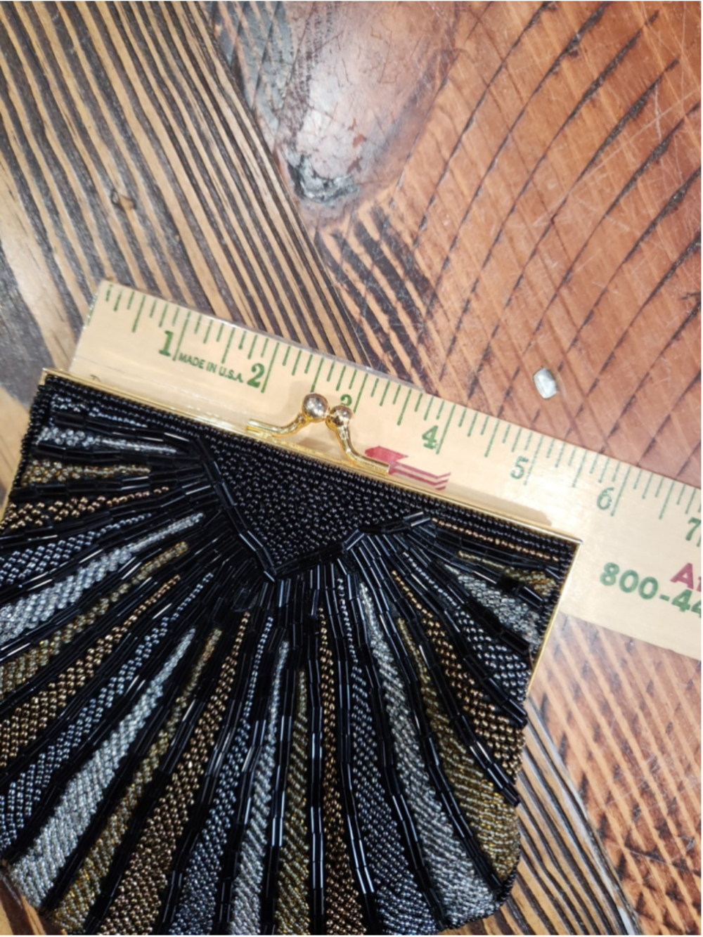 Parisian Signature Vintage Beaded Clam Shell Kiss Lock Evening Purse - Picture 9 of 11